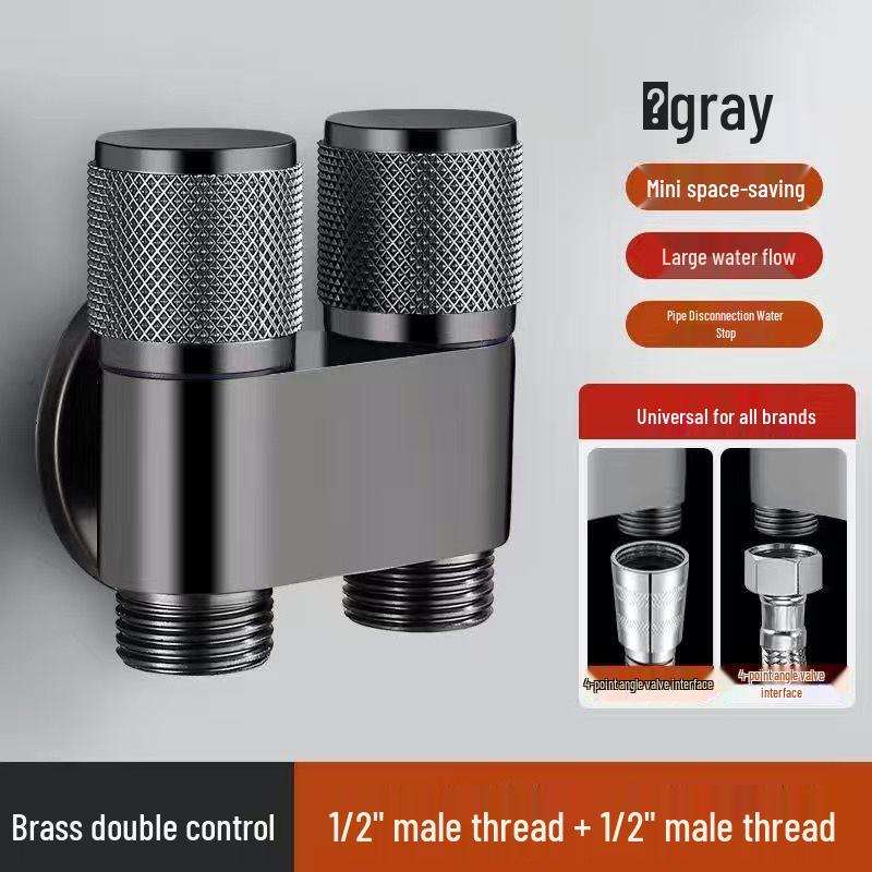 All-Copper Dual-Control Water Angle Valve Set for Toilets