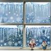 PVC Christmas Window Stickers Electrostatic Reusable Christmas Window Decals Whole Sheet Xmas Wall Sticker New Year