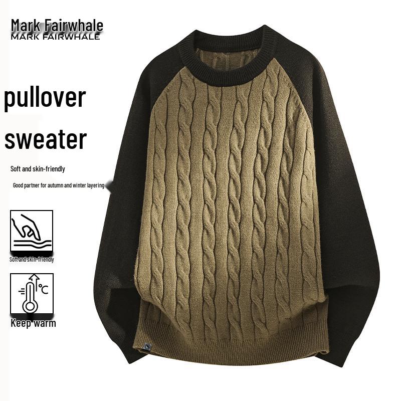 Mark Fairwhale Men's Thickened Casual Oversize Knit Sweater