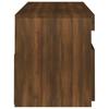 Moderner TV-Schrank Im Vintage-Stil Mit LED-Licht Außenansicht Aus Brauner Eiche 120x35x40 Cm