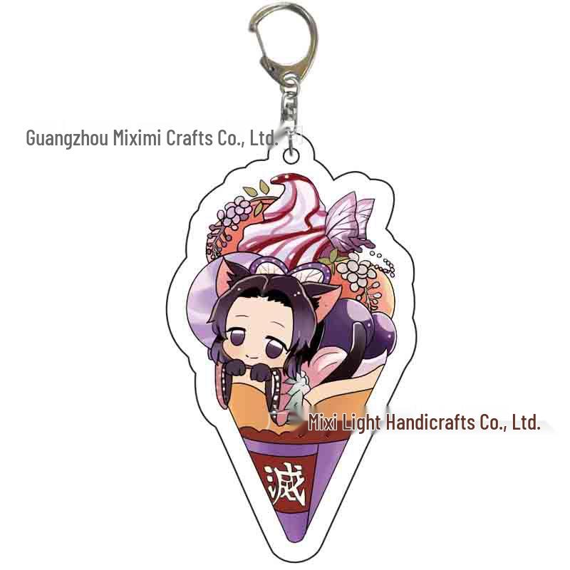 Ice Cream Demon Slayer Keychain Pendant with Custom Design Support 55mm