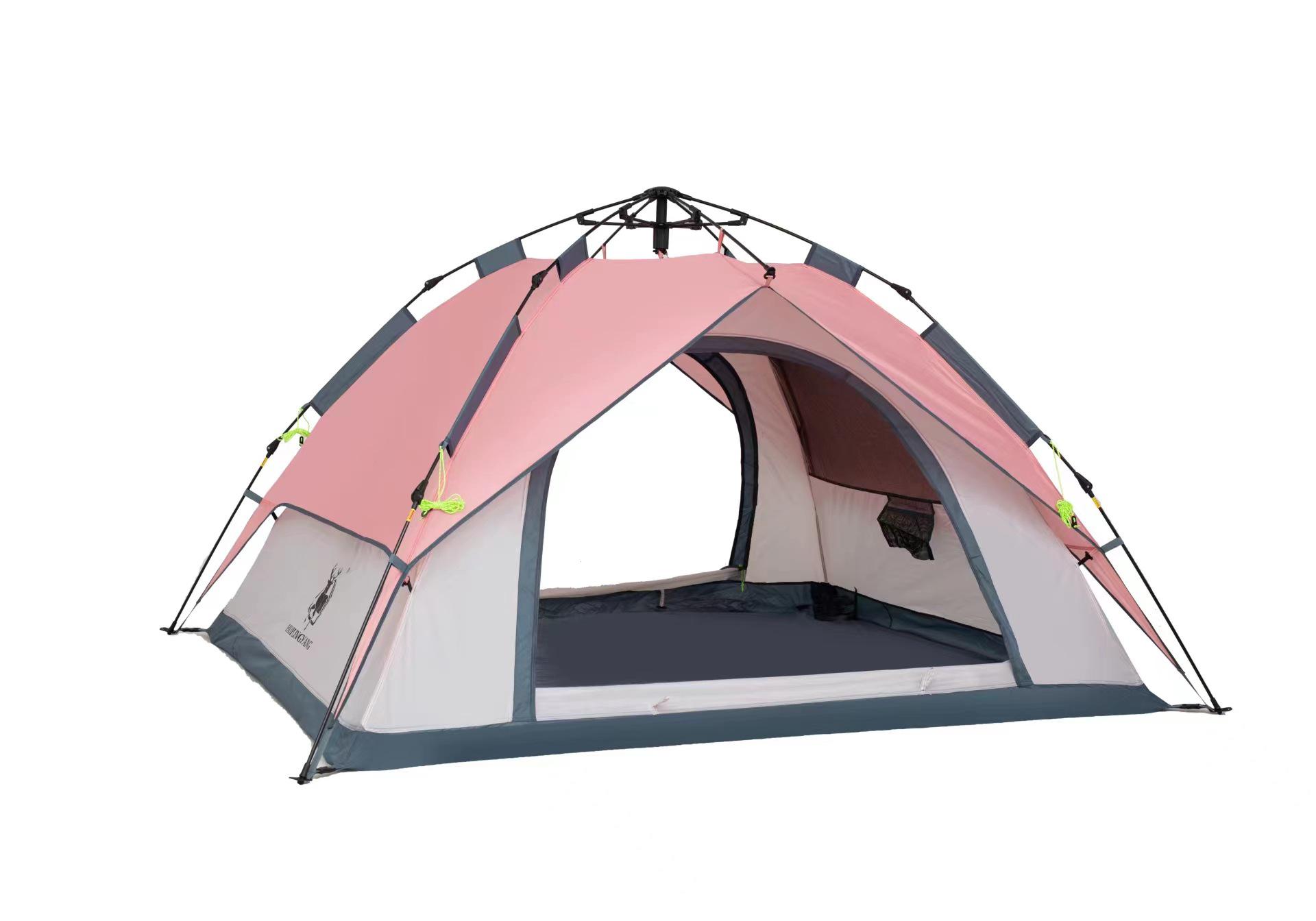 Four-Season Automatic Double Layer Tent for 3-4 People: Rain & Sunproof, No-Assembly, Quick Open Outdoor Camping Canopy. 3-4 Person