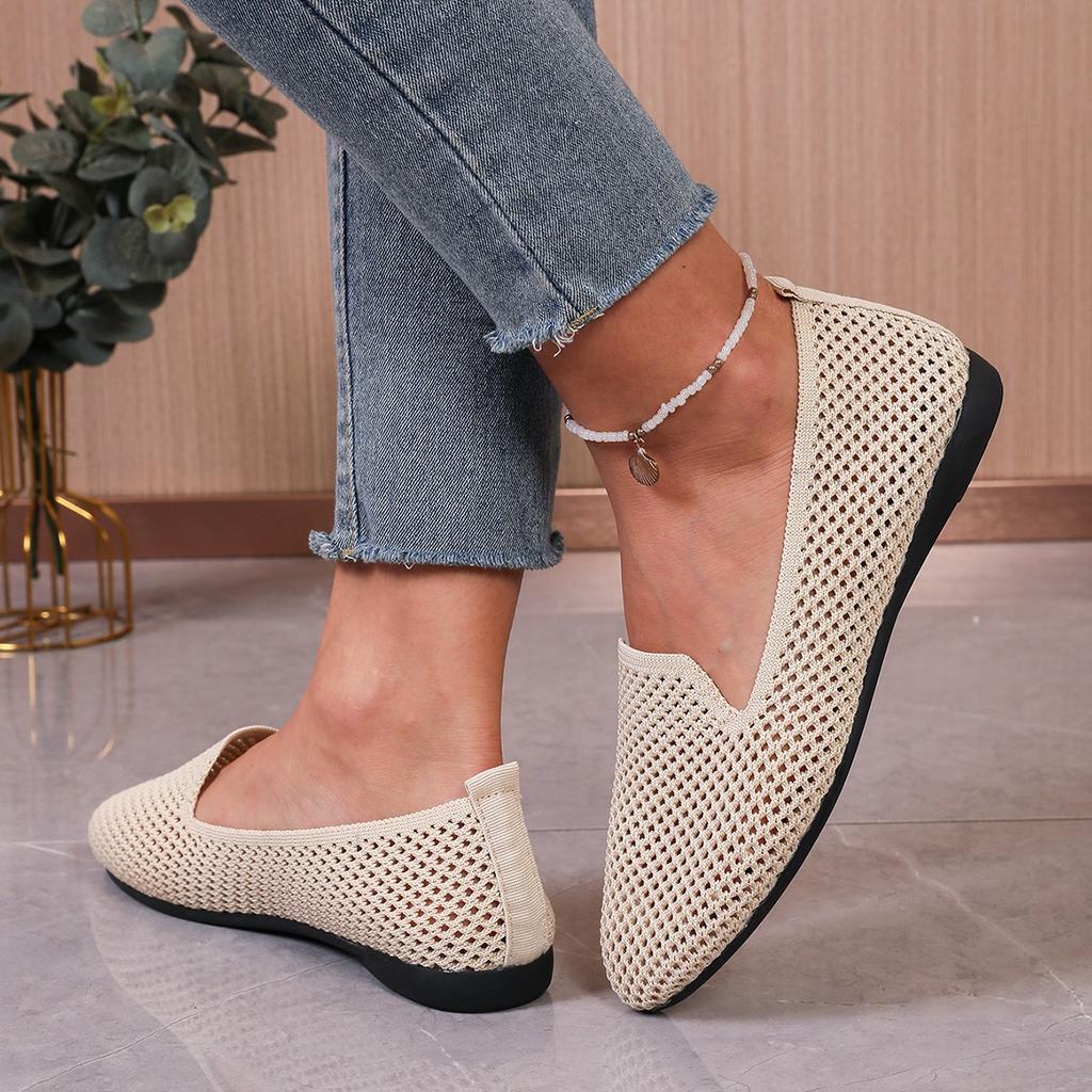 Large size mesh Doudou shoes women's 2025 summer new retro hollow breathable one-pedal flat single shoes women