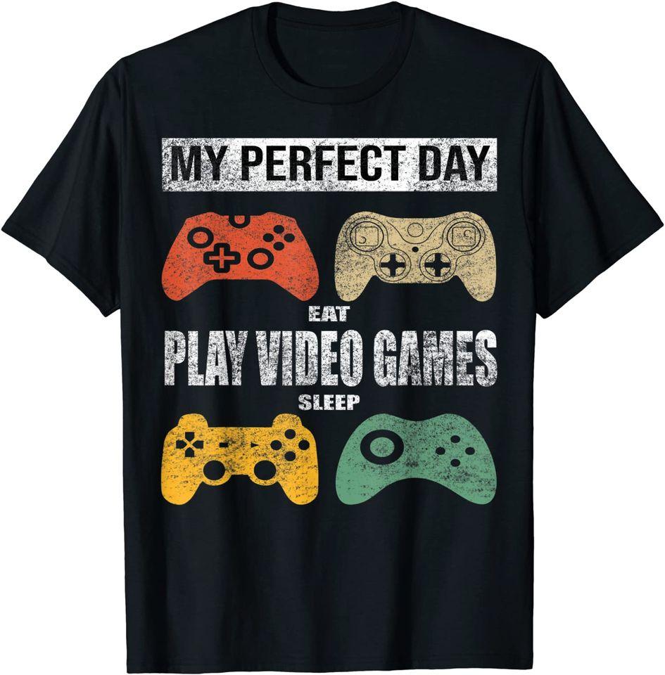 My Perfect Day Video Games T-shirt Funny Cool Gamer Tee Gift Classic T-shirt