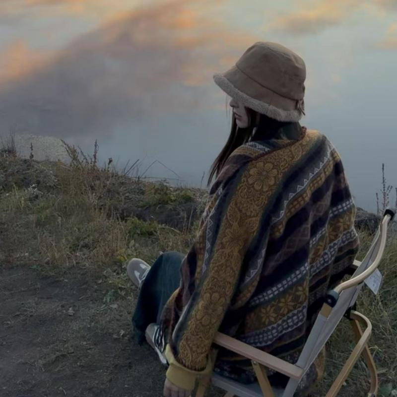 Ethnic Style Shawl Cardigan: Kawanishi Grassland Women's Xinjiang Travel Cloak Cape