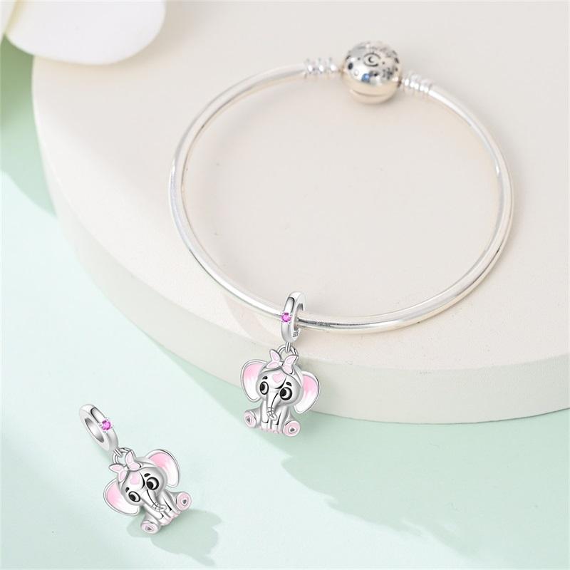 Charms Original Copper Exquisite Elephant Beads Fit Bracelet Women Jewelry Diy Fine Gift