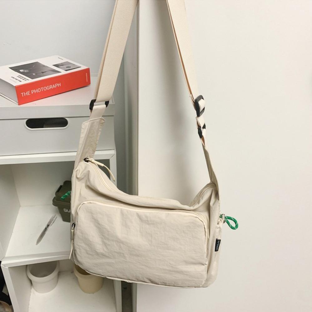 Simple Fashion Crossbody Bag Casual Fitness Sport Shoulder Bag Large Capacity Solid Nylon Bag Boys