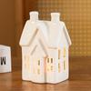 Christmas Porcelain Villa White Tabletop Ornaments New Xmas Village Houses  Winter Decor