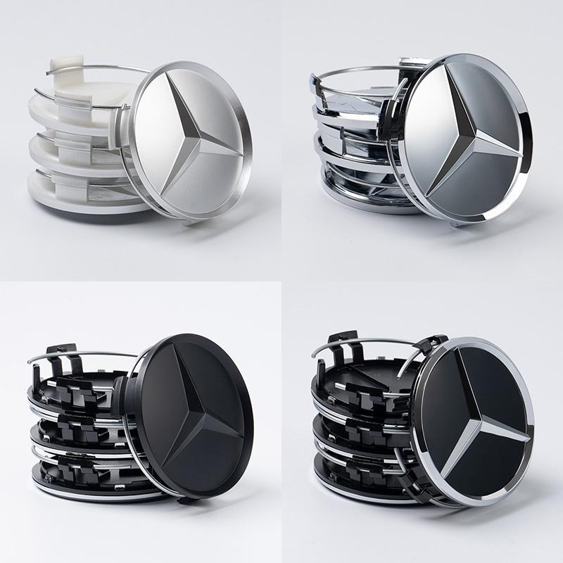 JVC5   4pcs 75mm Car Wheel Center Caps Hub Caps Rims Cover For Mercedes Benz AMG A B C S Class E GLA CLA GLB GLE GLK GLS Accessories