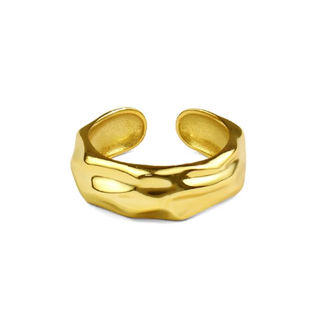 ANENJERY Ring for Women Men Irregular Concave Finger Rings Adjustable Jewelry Dropshipping