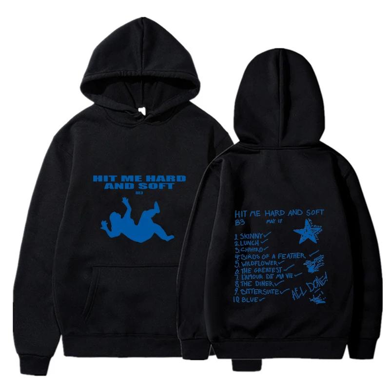 Nové jaro podzim dámské unisex mikiny Billie Hit Me Hard and Soft potisk dámská mikina s kulatým výstřihem evropská velikost ležérní pulovr s kapucí
