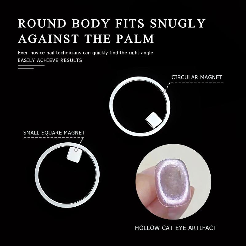 1/2Pcs Circular Cat Eye Magnet For Gel Nail Polish Ring Nail Art Magnet French Magnetic Auxiliary Tool Manicure Magnetic Tool