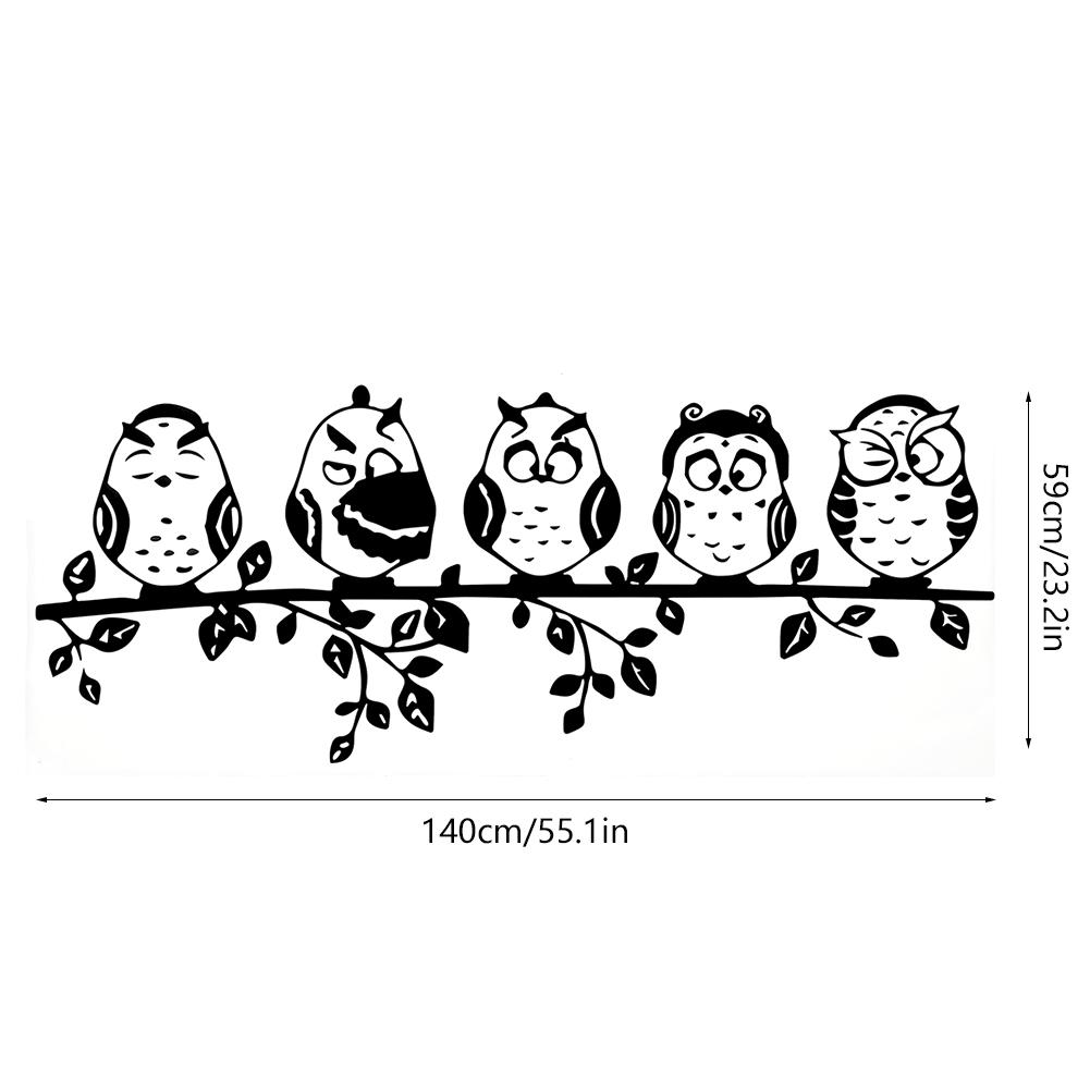 Owl Shaped PVC Wall Sticker Removable DIY Wall Decal Home Bedroom Decoration