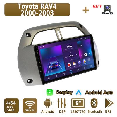 Toyota RAV4 2000-2003 İçin Android Carplay Araç Radyosu Multimedya Oynatıcı Ana Ünite Stereo GPS Navigasyon BT WIFI 4+64GB