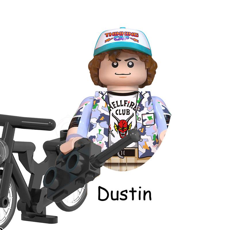 The Terrible Movie Upside Down Dustin Mike Lucas Will Eleven Model Building Blocks Enlighten Action Figure Toys For Children