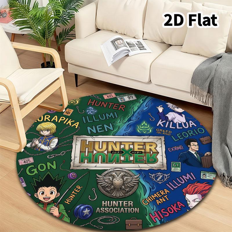 Hunter X Hunter Round Area Rug Carpet Rug For Living Room Bedroom Sofa Playroom Decor Nonslip Floor Mat