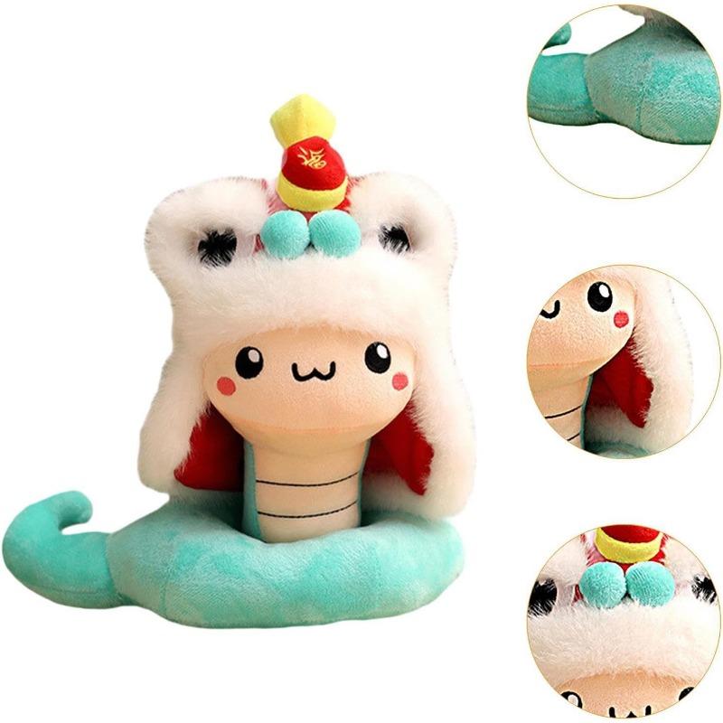 Snake Stuffed Animal Chinese New Year Snake Plush Toy, Collection Statue Kids Plush Snake Toy Snake Doll Toy for Office Dorm, 40cm red