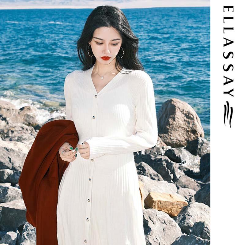 ELLASSAY Women's V-Neck Knit Dress