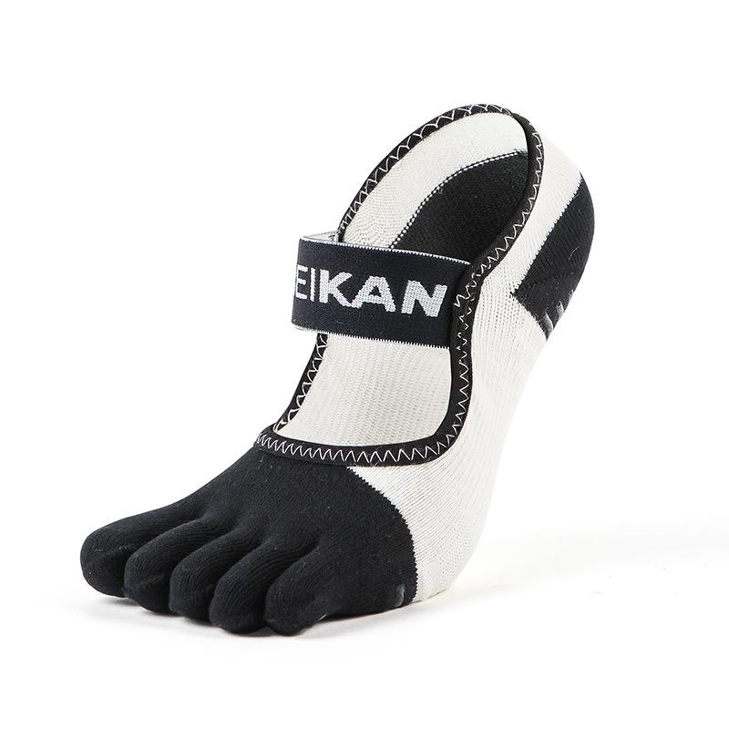 MEIKAN Women s Non-Slip Silicone Yoga Socks, Double-Sided Five-Toe, Breathable for Autumn 35-38
