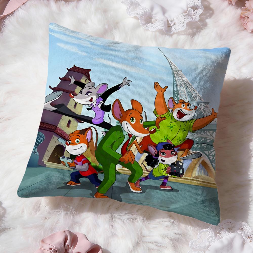 Geronimo Stilton Cushion Cover Premium Comfort Reversible Pillow Cove -Two in One Design for Any Room & Car Interior