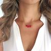 Fashion Personalized Coral Strip Collarbone Chain Female, Simple Irregular Red Gravel Necklace
