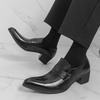 Herren Spitz zulaufende Leder High Heel Loafer, Große Größen, Britischer Stil für Formelle & Lässige Kleidung