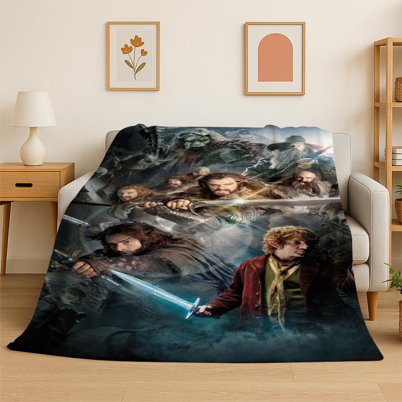 Classic L-Lord of The Rings H-Hobbit Flannel Blanket Soft Warm Throw Blanket for Bedroom Living Room Bed Travel Camping Picnic
