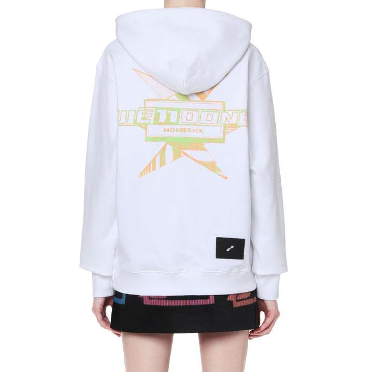 WE11DONE Ss21 Logo Terry Hoodie Unisex Hoodies White WD-TH1-21-502-U-WH