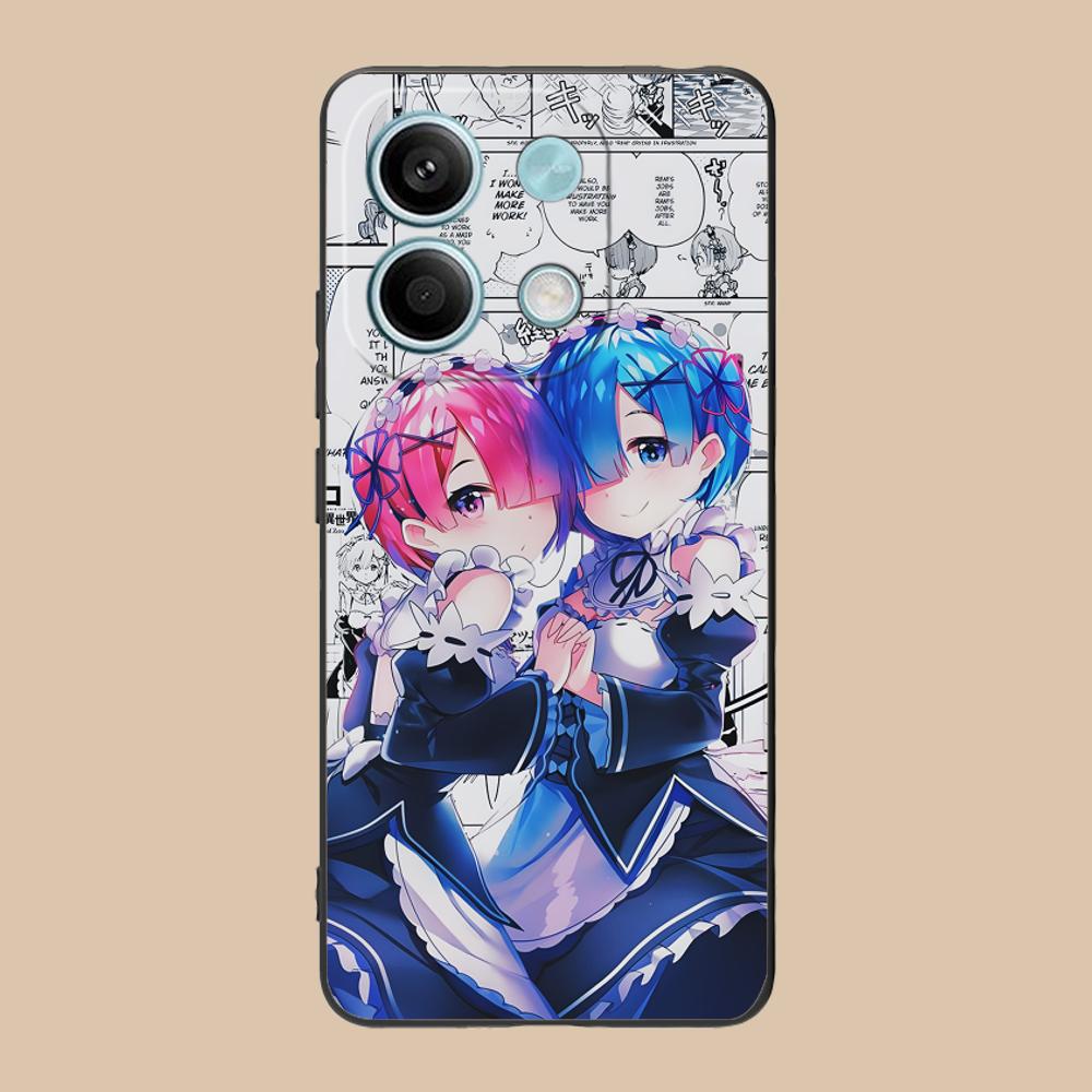 ReZero Rem Ram Matte TPU Mobile Phone Case for POCO M7 M6 M5 M4 M3 X7 X6 X5 X4 X3 Pro GT 5G Colorful Printing Cover