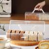 Plastic Storage Box for Cake Roll Hand-Held Transparent Food Storage Container Portable Swiss Roll Organizer Box Refrigerator