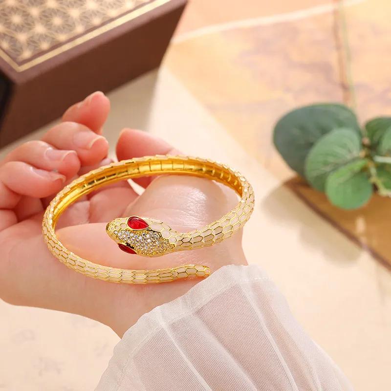 Neues Schlangenarmband Damen Offen Leichtes Luxusarmband Mode Trendiges Accessoire