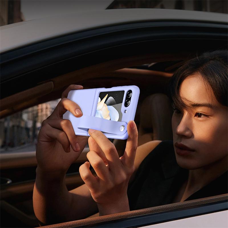 Ultra Thin Skin Friendly Matte for Samsung Galaxy Z Flip 7 FE 6 5 4 3 Case Hand Strap Stand Premium Leather Protective Cover