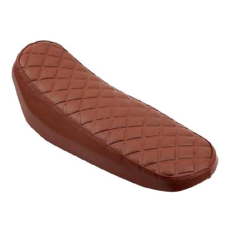 Worn Motorcycle Seat Cushion Replacement with Patterned Quilted Detail and Stitched Perimeter for X160 X260 Custom Bike Restoration