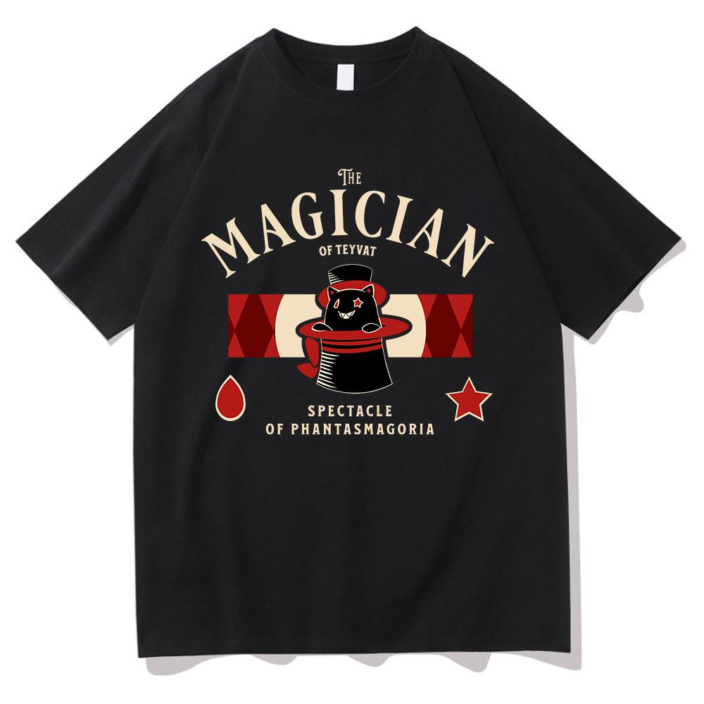 Lyney Themed Genshin Impact T Shirt Fashion Unisex Harajuku Aesthetic Anime TShirt Unisex High Quality Vintage Cotton Tees Shirts
