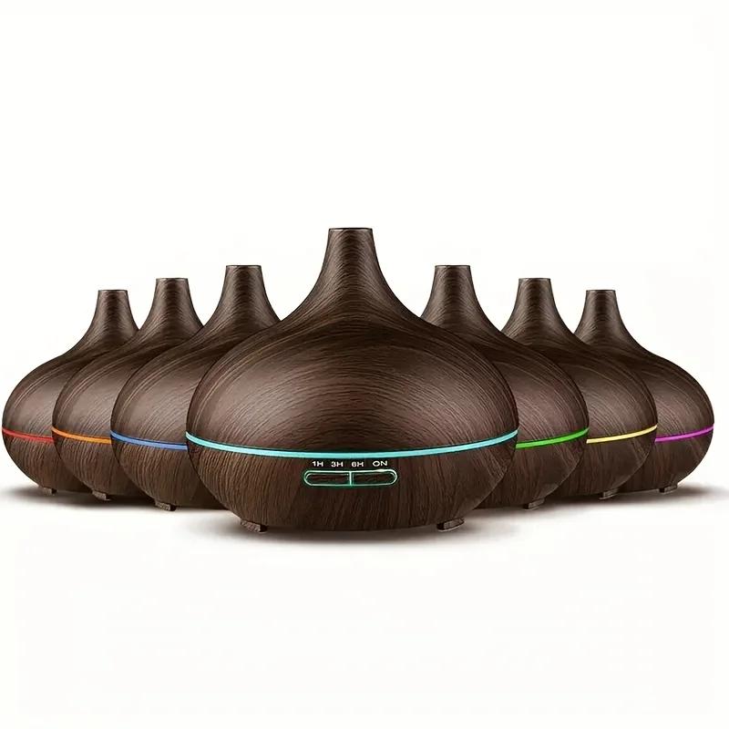 Diffuser For Home 6 Oil Set,550ml Essential Oil Diffuser with Remote Control Ultrasonic Humidifier 7 Color LED Light
