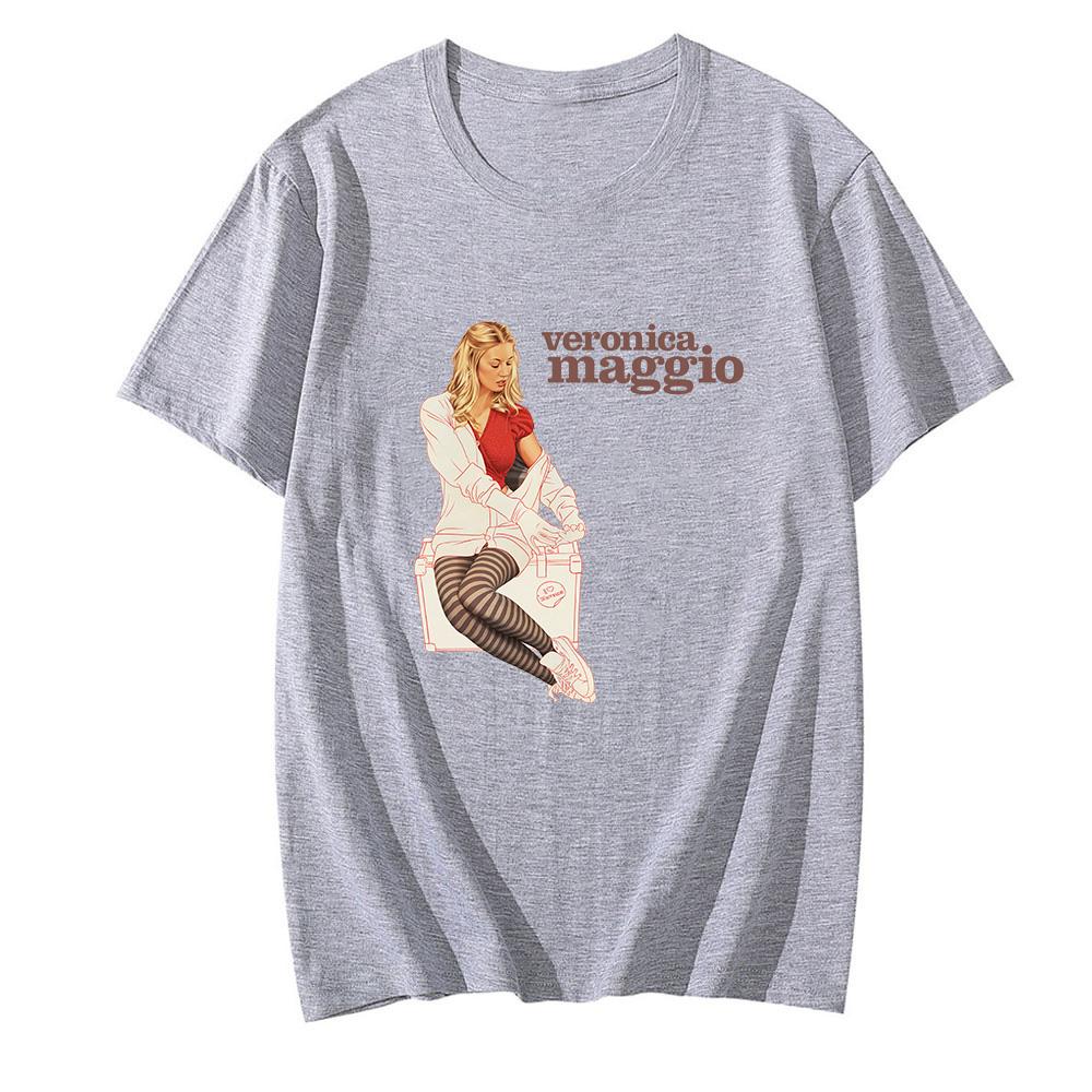 

Veronica Maggio T-Shirt Graphic Printing Unisex Casual Fun T-shirt Comfortable Round Neck 100%Cotton Camisetas Anime T-shirt Band T-shirt Summer tops XS сірий колір