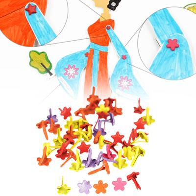 100 Stück Farbige Klammern Metall Papierklemmen Runde Musterbeutelklammern Herz Musterbeutelklammern Blumen Musterbeutelklammern Scrapbooking Musterbeutelklammern für Papierbasteln