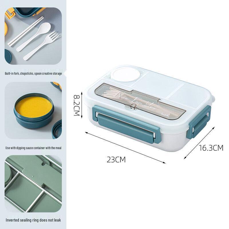 Microwavable 2-Layer Lunch Box with Cutlery