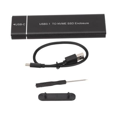 M.2 NVMe SSD Gehäuse 6Gbps Ultradünne Typ C Schnittstelle Aluminiumlegierung Schwarz USB 3.1 zu NVMe PCIe
