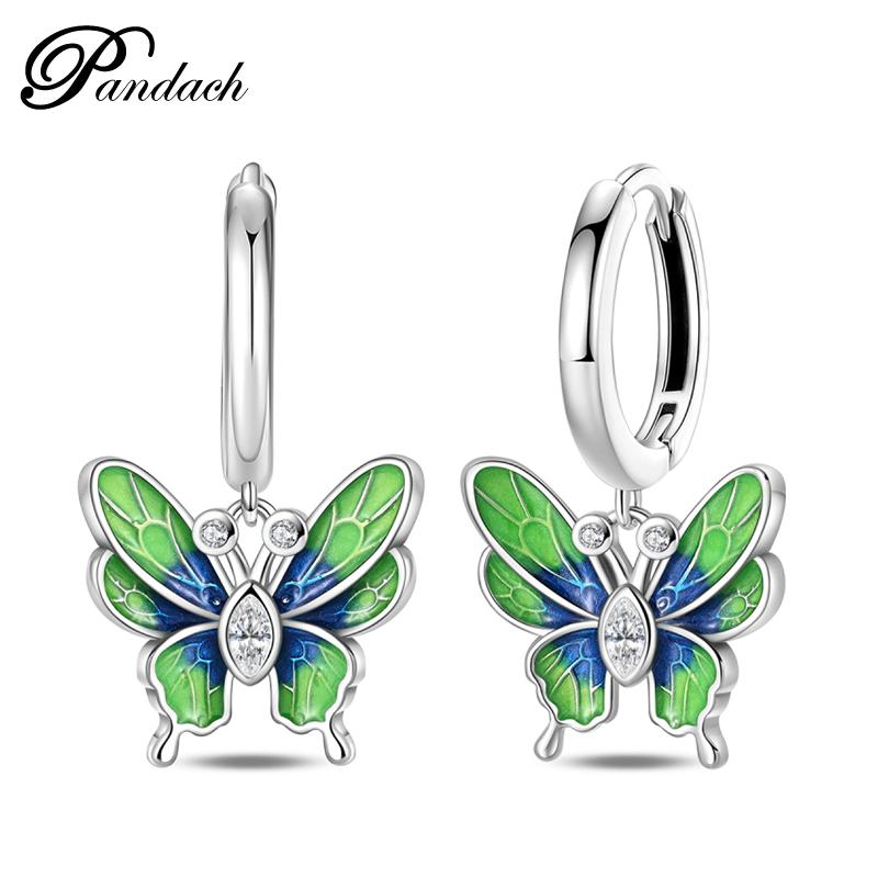 Brincos Exquisitos de Abelha, Borboleta e Joaninha em Prata de Lei 925 Para Mulheres Românticos Brincos em Forma de Coração Rosa Joias para Festa de Casamento