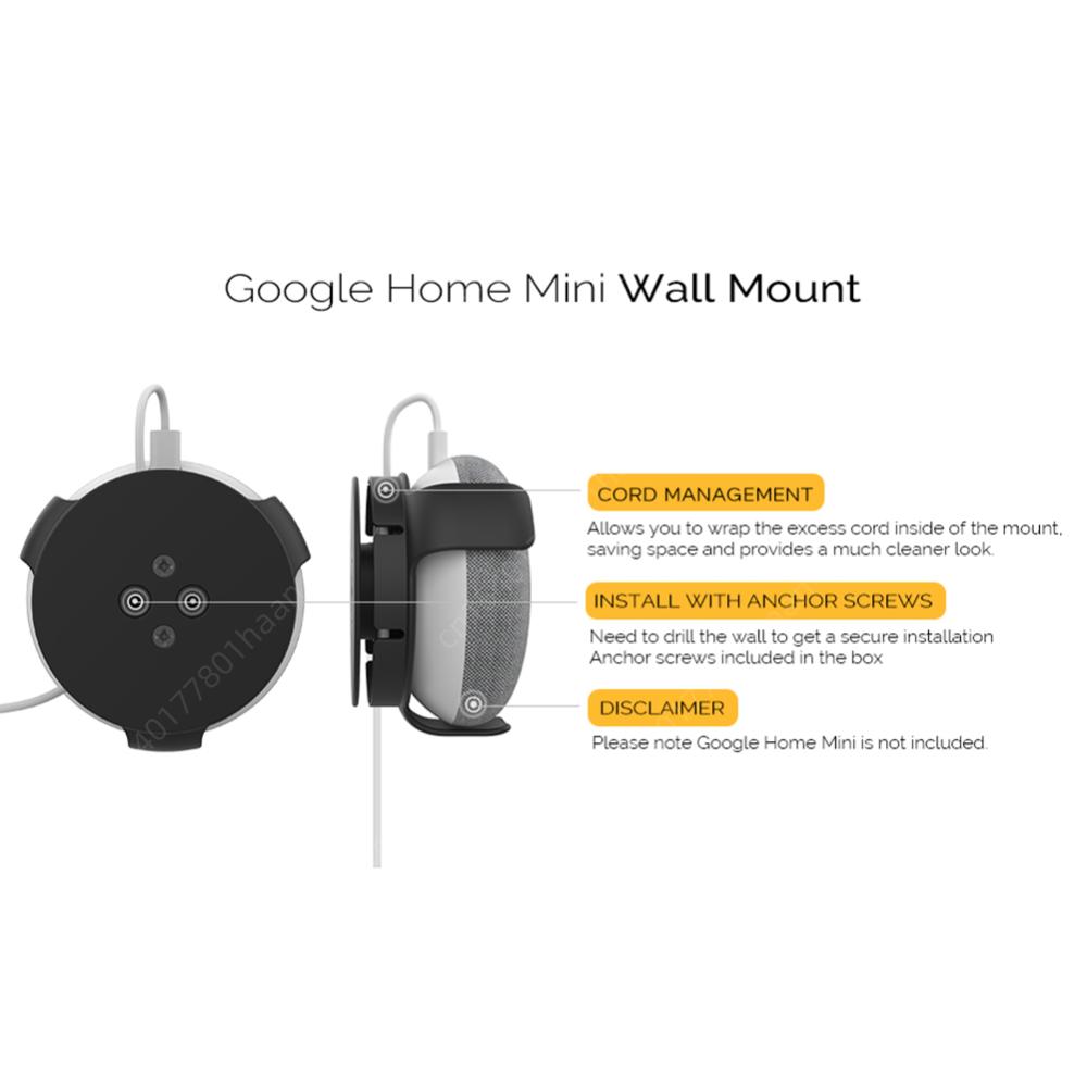 For Google Home Mini Wall Mount Holder Cable Management Mount Holder Kitchen Audio Bathroom Speaker Accessories
