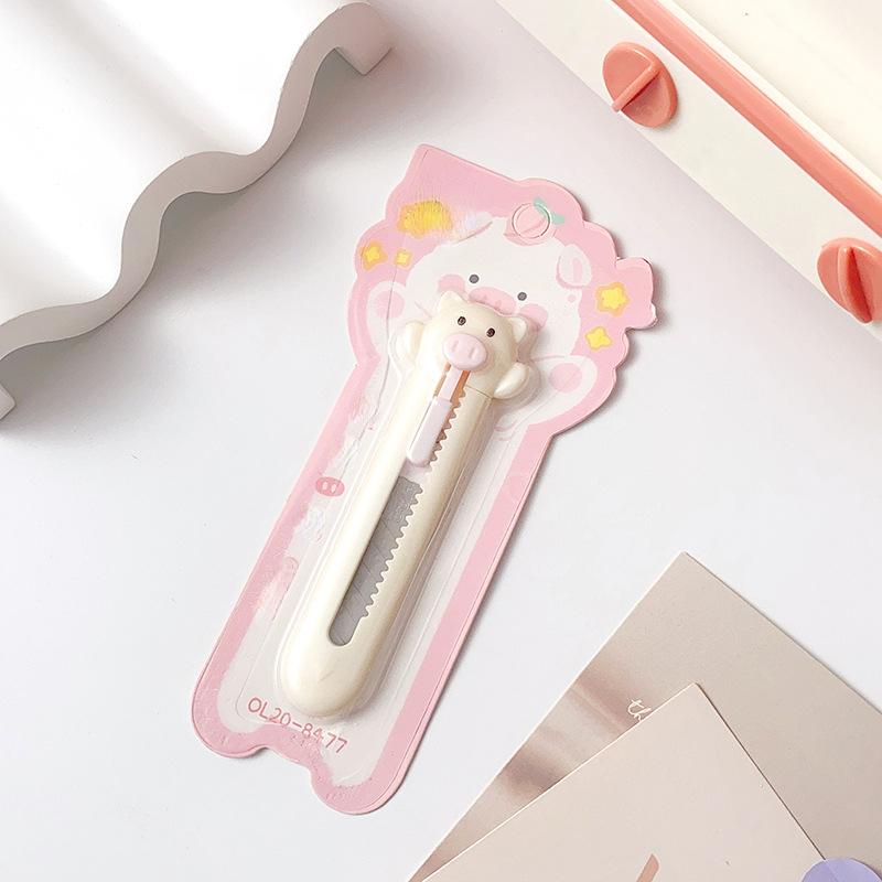 Mini cuchillo utilitario de dibujos animados para estudiantes, abridor de letras Kawaii pequeño, Clip de papel para oficina, suministros para estudiantes, accesorios de oficina