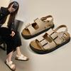 Roman Sandals Women's Summer New Boken Women's Sandals Outer Wear Platform Niche Versatile Belt Buckle Beach Shoes