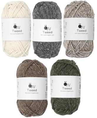 Knitworm Tweed, Extra Heavyweight, 6 Balls of Raw Wool Yarn, 30g (50m), All Colors