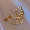 Broche de mujer con diseño de zorro hueco, de acero inoxidable, exquisito, antideslizante, resistente al desgaste, para abrigos, cuellos, sombreros, bufandas, decoración, alfiler para ropa, joyería para prendas