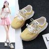 Fashion 2025 Fashion Sneakers Women Suede Leather Mixed Colors Lace-up Round Toe Sliver Flats Ladies Vulcanize Shoes 656