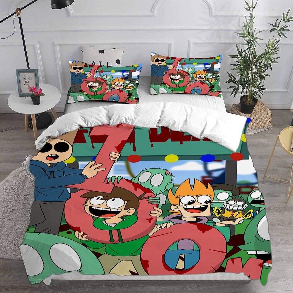 3D-Druck Eddsworld Bettwäsche-Set Einzel-/Zwillings-/Doppel-/Queen-/King-Size Erwachsenen-Schlafzimmer Bettbezug-Sets Anime-Geschenk