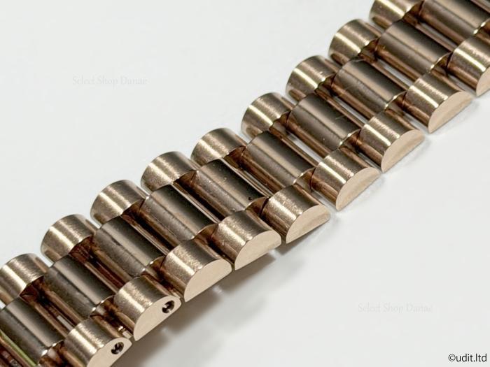 [USED] 20mm lug width Rolex compatible President bracelet watch strap rose