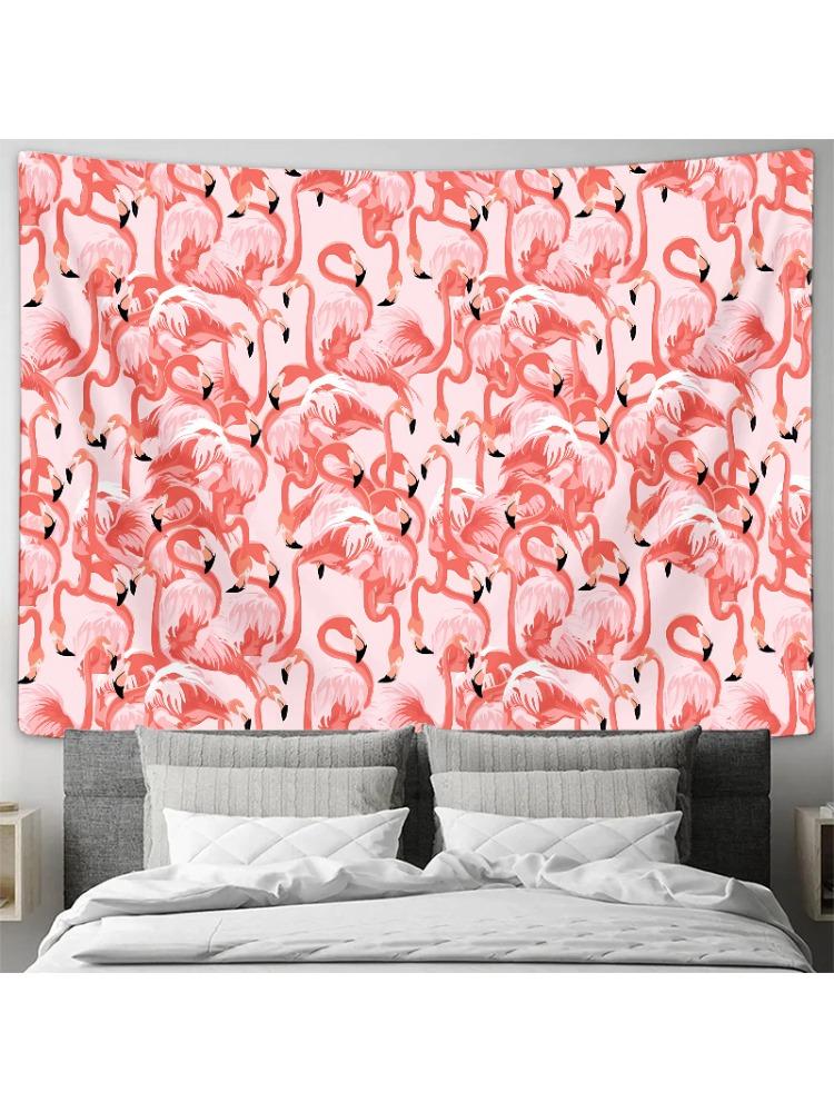 Декоративное настенное панно с рисунком фламинго, тканевое настенное искусство для спальни, гобелен 74x94cm(29x37in)