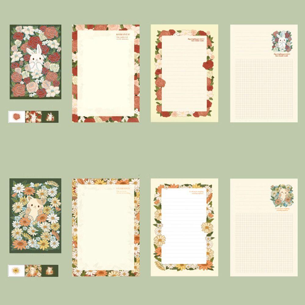 Floral Pattern Card Envelope Set Writing Paper with Envelopes  School Office Supplies